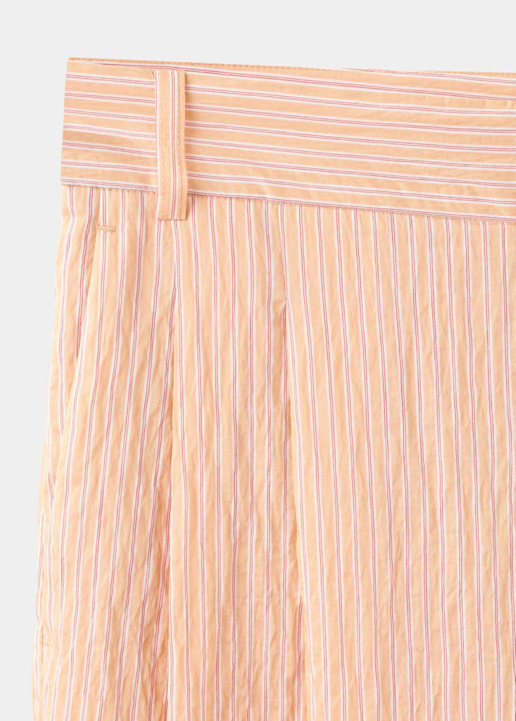 Striped lyocell trousers — Orange