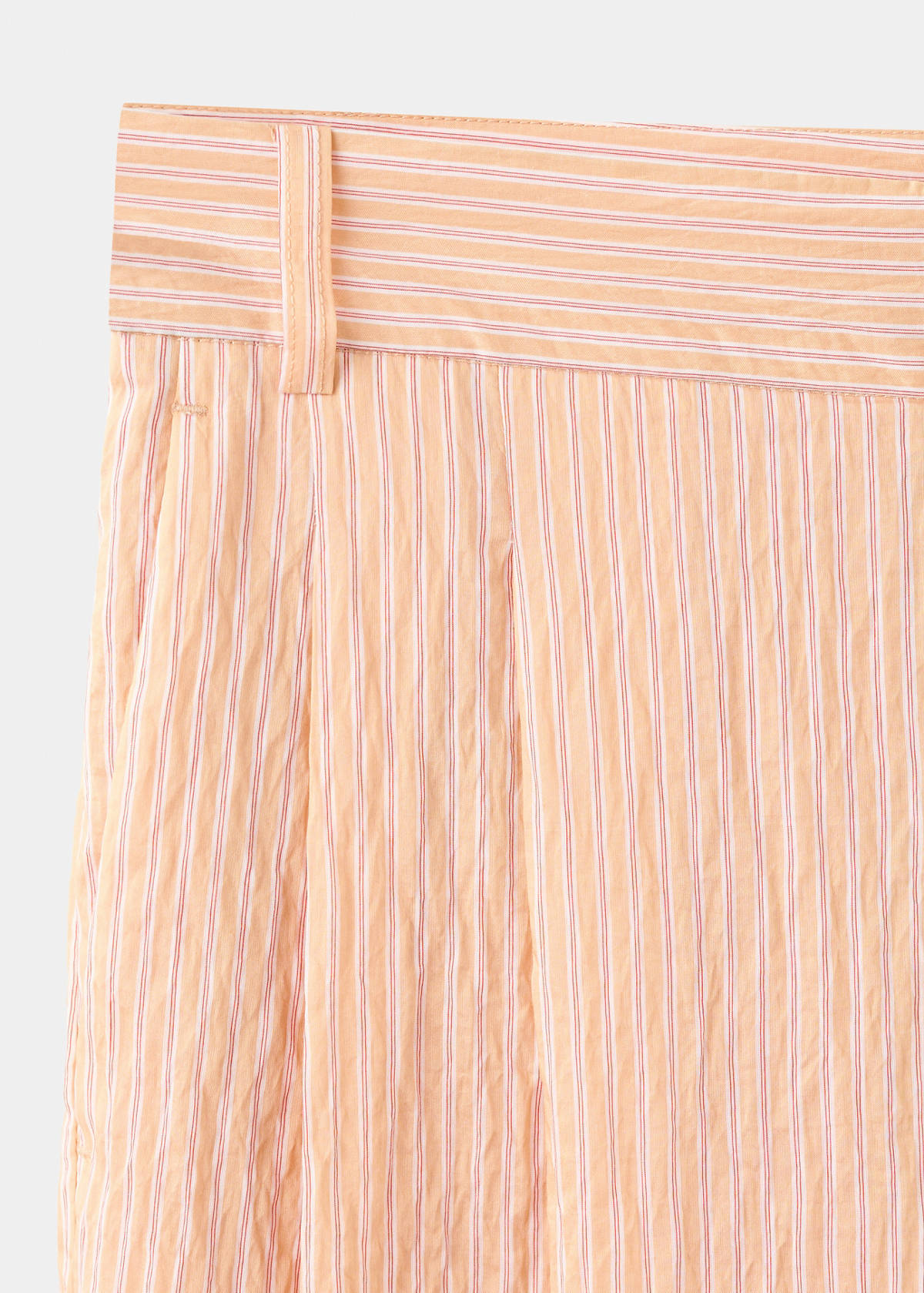 Striped lyocell trousers — Orange
