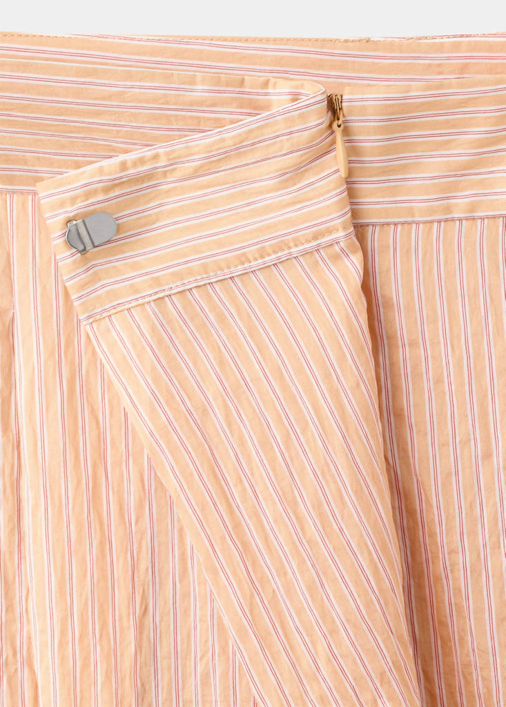Striped lyocell trousers — Orange