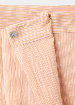 Striped lyocell trousers — Orange 9