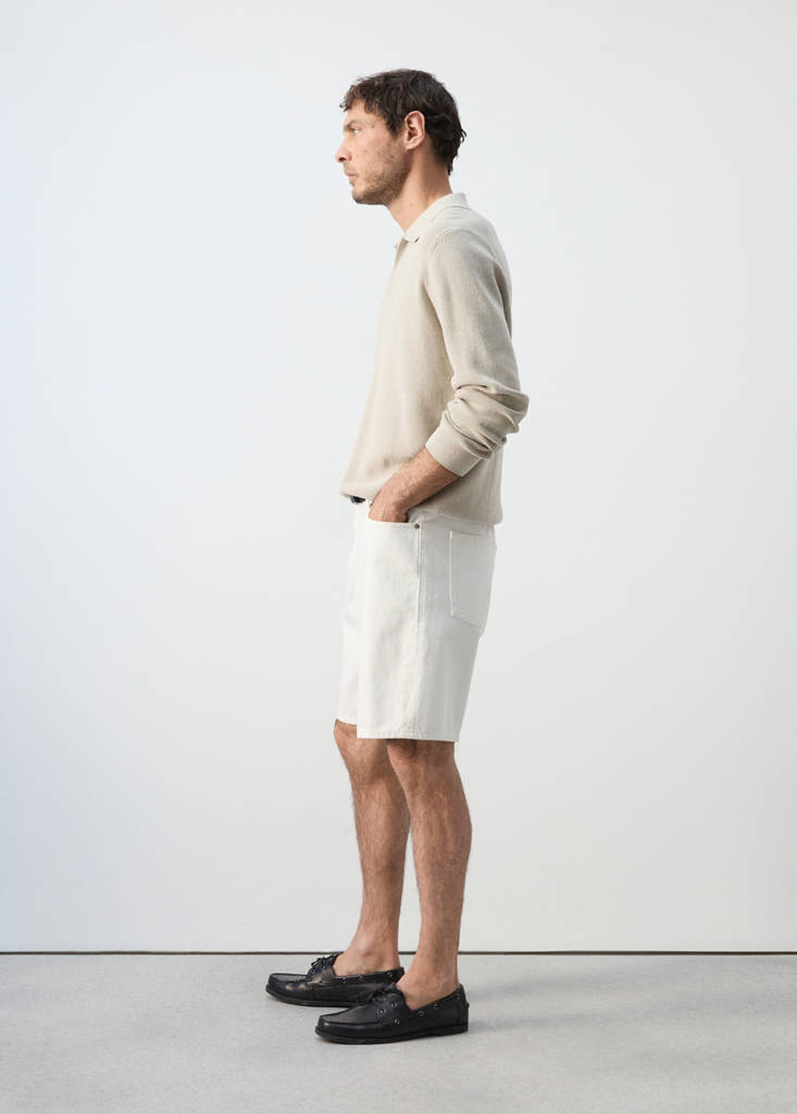 Straight-fit denim bermuda shorts — Off White
