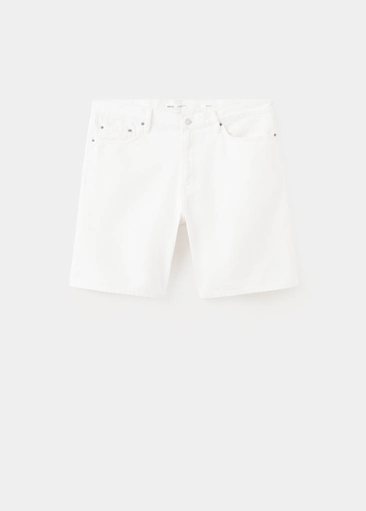 Straight-fit denim bermuda shorts — Off White