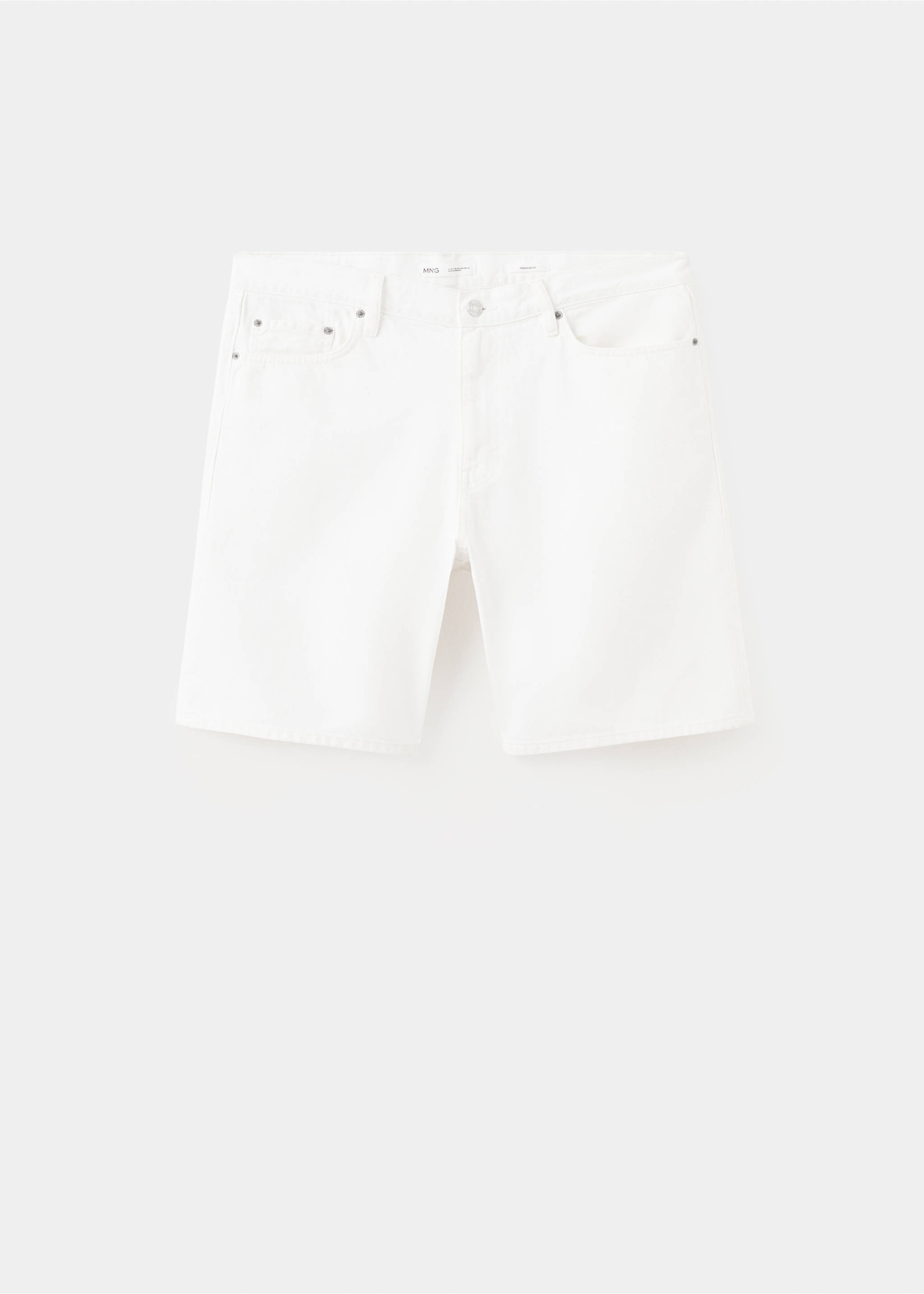 Straight-fit denim bermuda shorts - Article without model, Off White. Ref: 37061404-00.