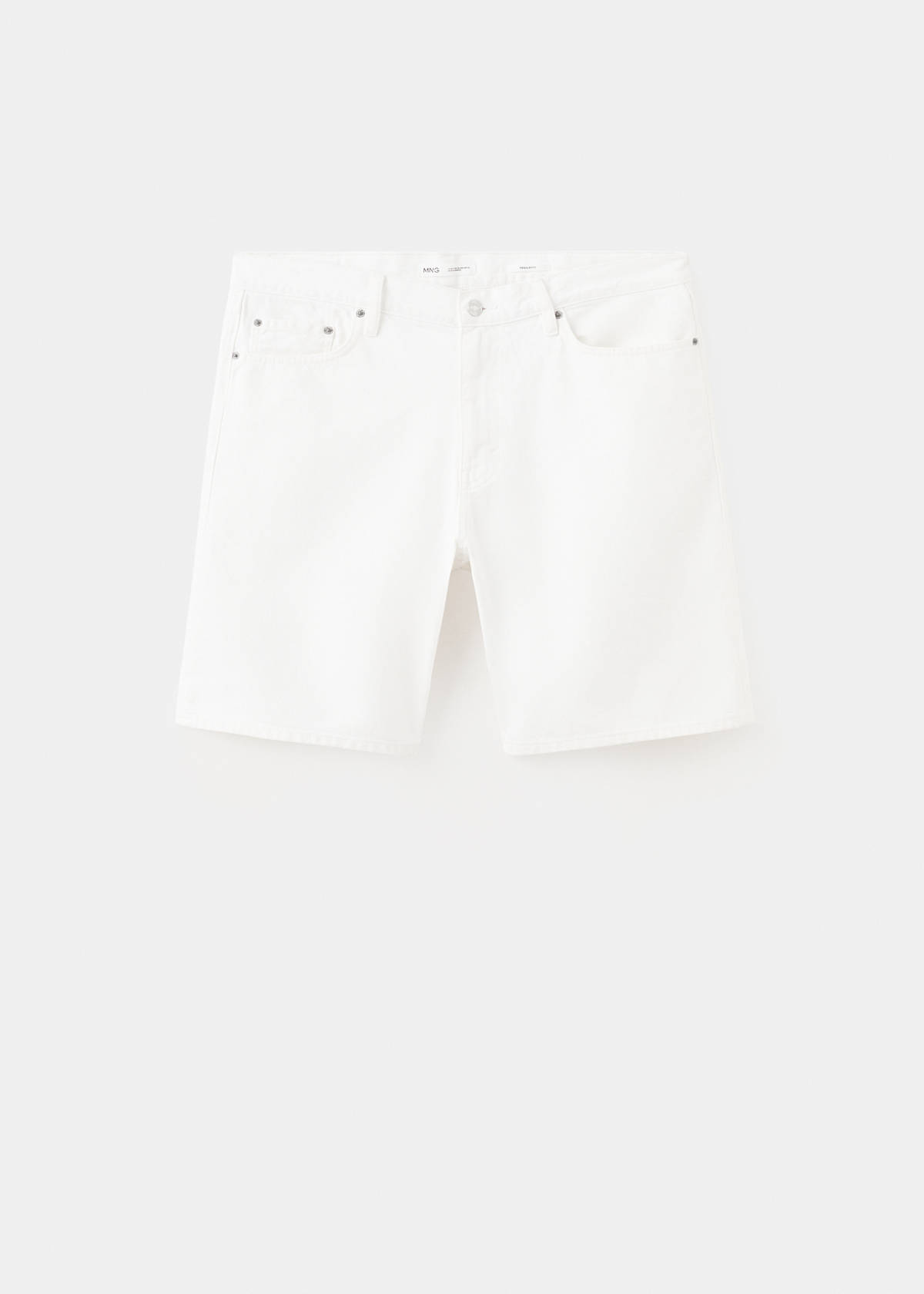 Straight-fit denim bermuda shorts — Off White