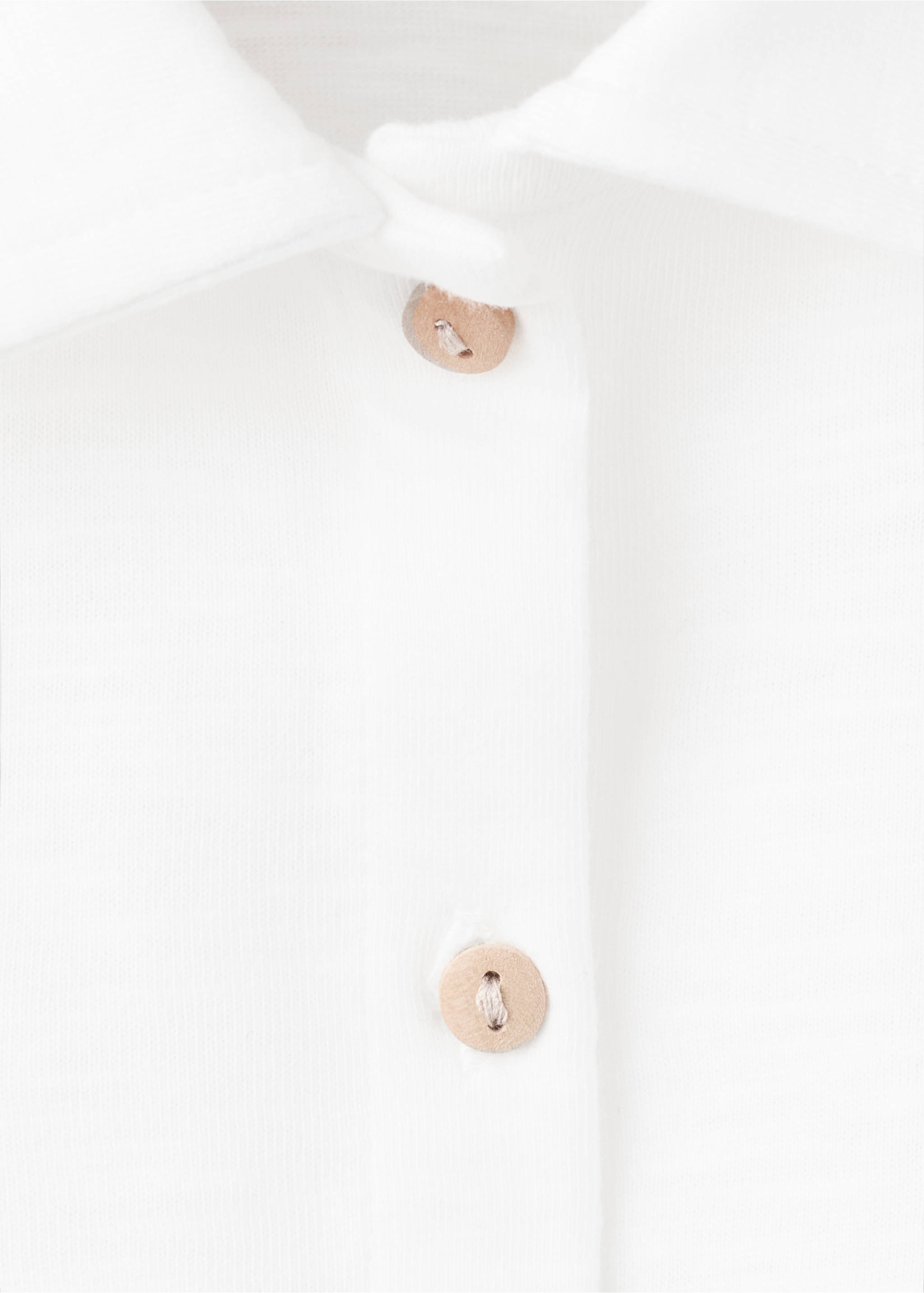 Camisa algodón botones - Detalle del artículo 8, Blanco roto. Ref: 37061405-00.