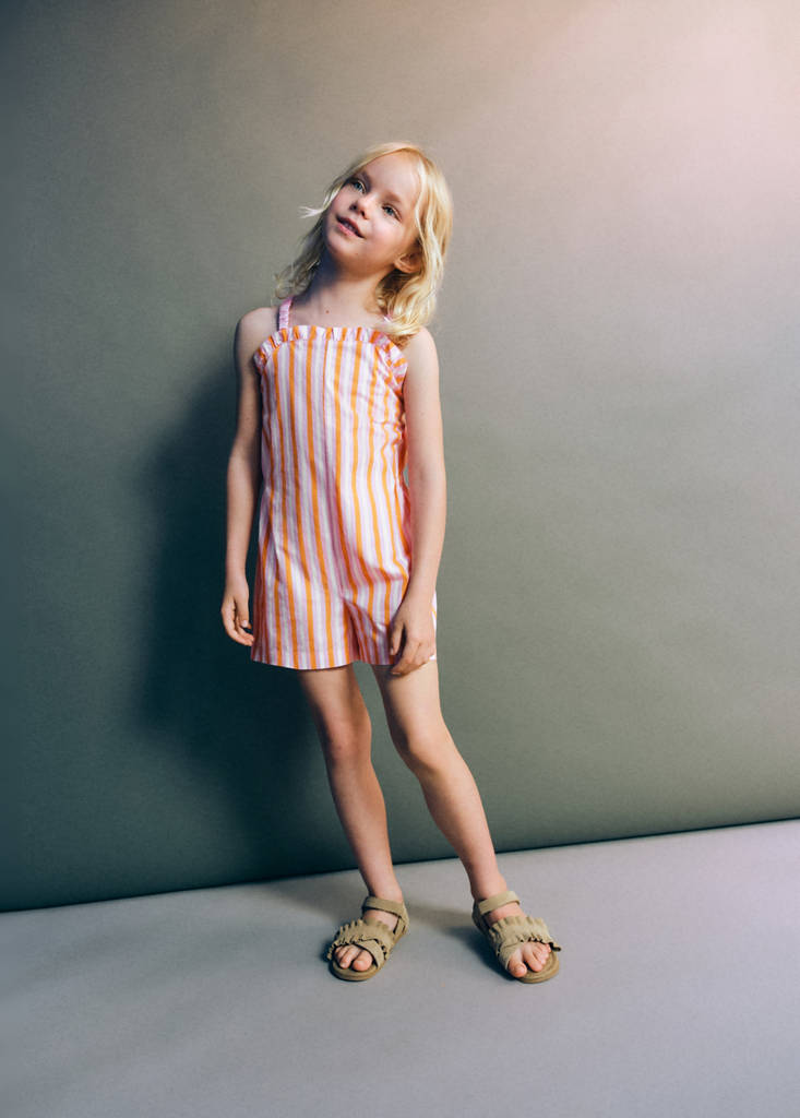Striped romper — Orange