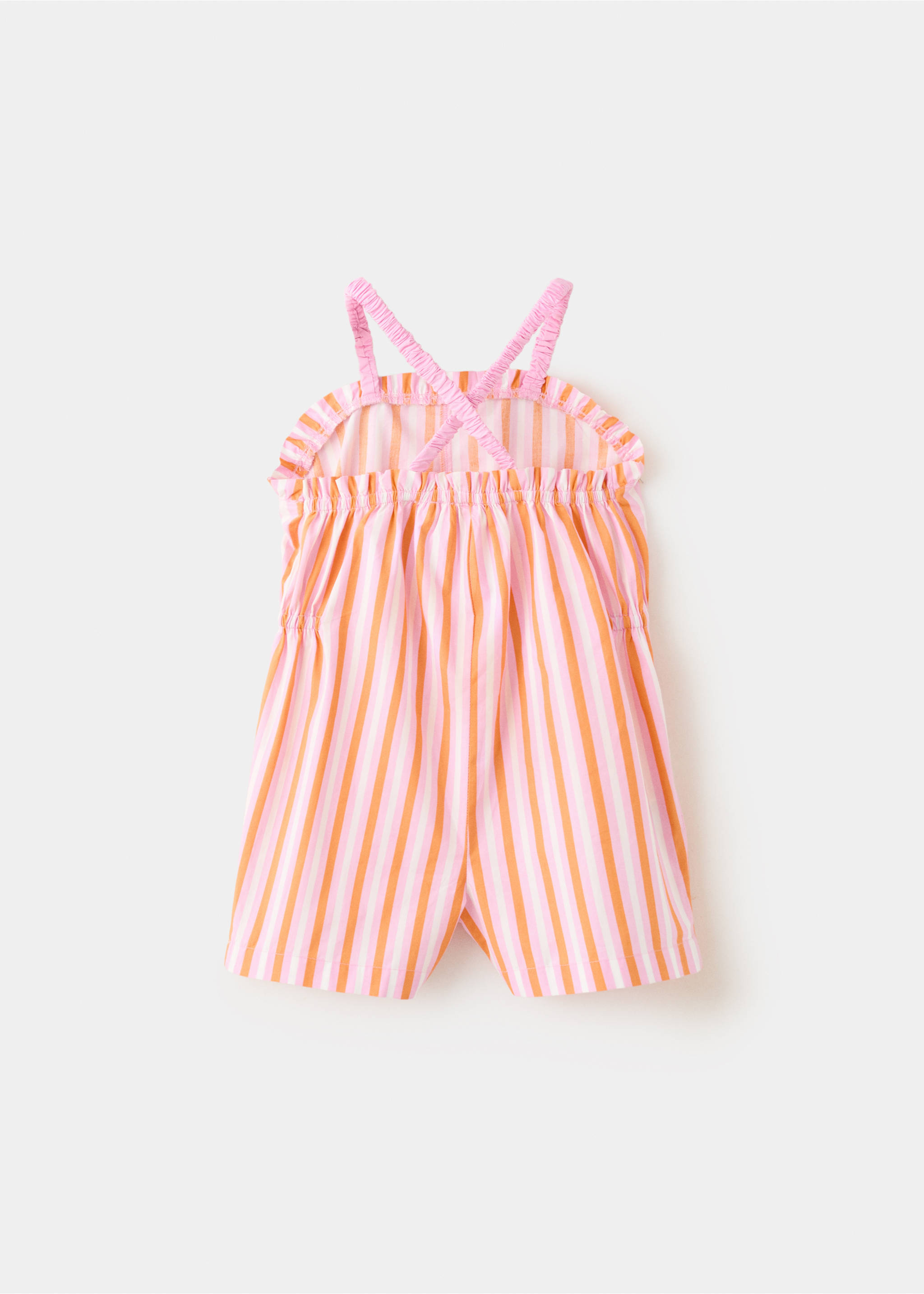 Striped romper - Reverse of the article, Orange. Ref: 37061408-00.