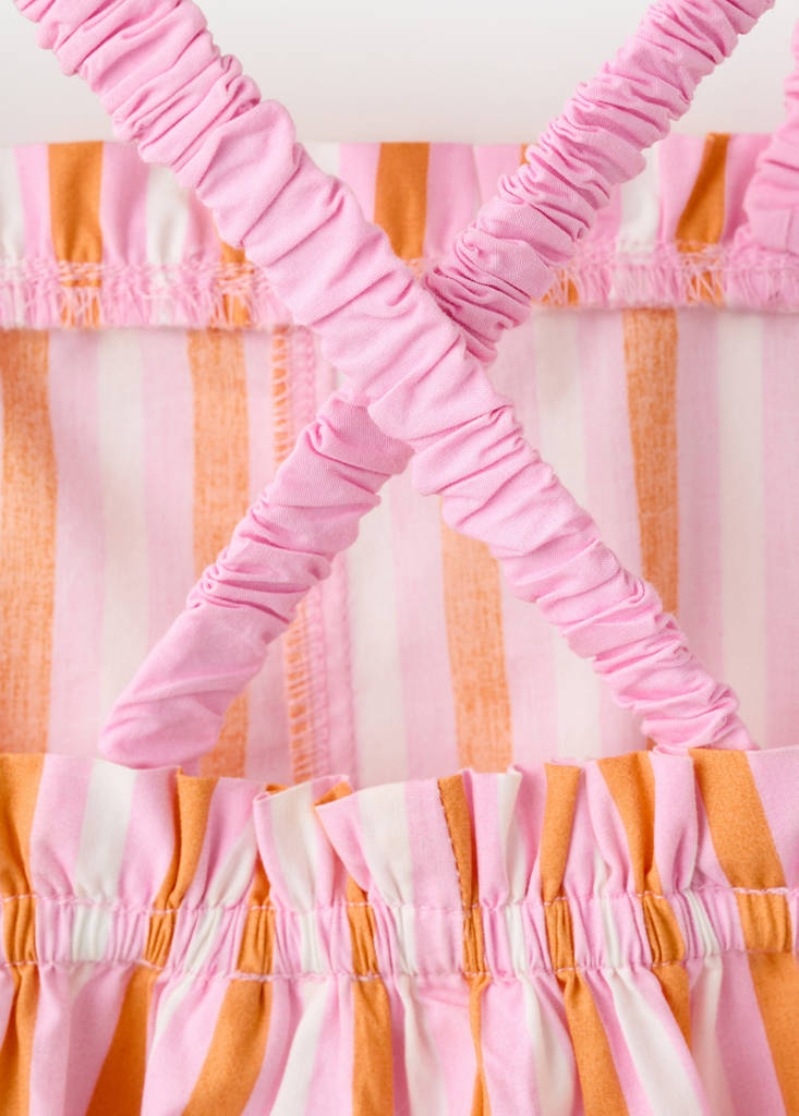 Striped romper — Orange