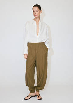 Baggy lyocell trousers — Khaki 2