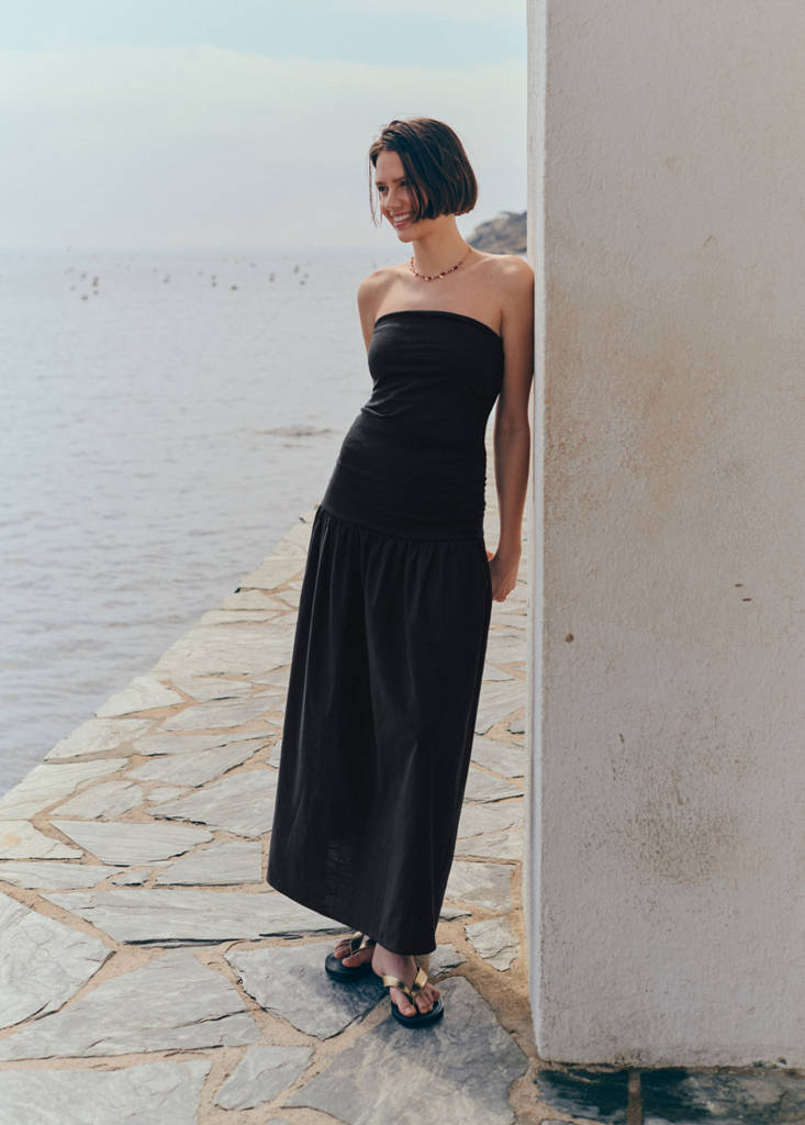 Ruched strapless dress — Off White