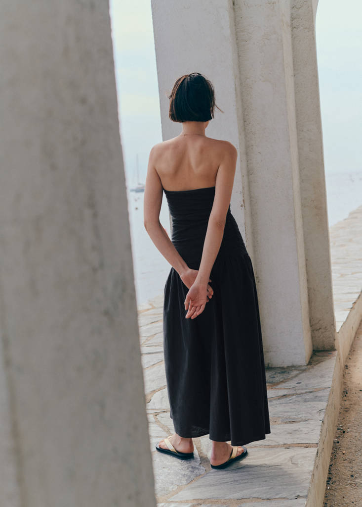 Ruched strapless dress — Off White