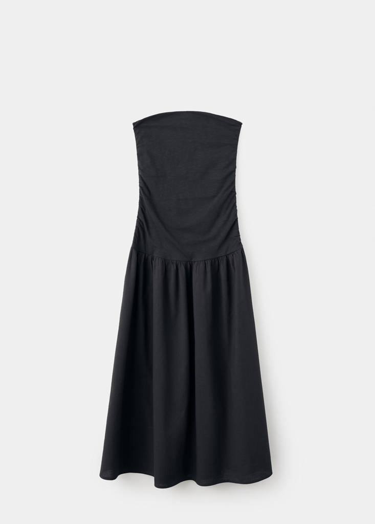 Ruched strapless dress — Off White