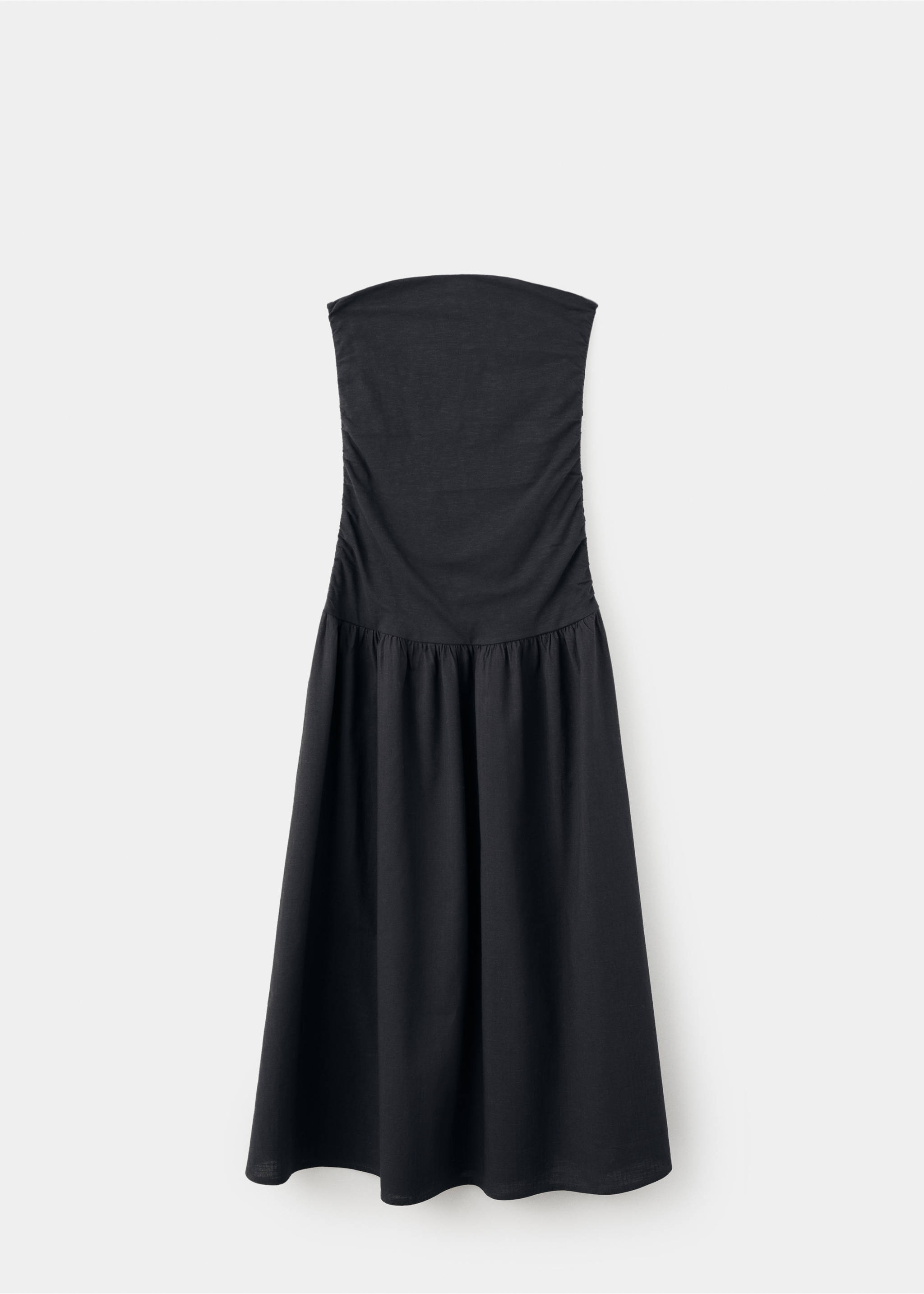 Ruched strapless dress - Article without model, Off White. Ref: 37061412-00.
