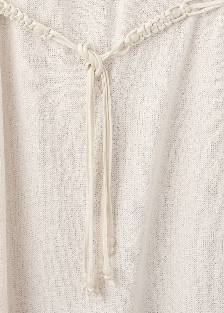 Halter knit dress with belt — Ecru