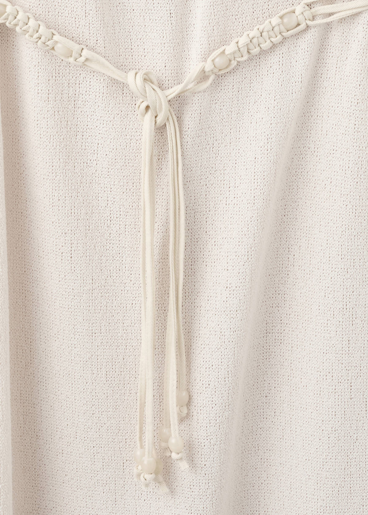 Halter knit dress with belt — Ecru