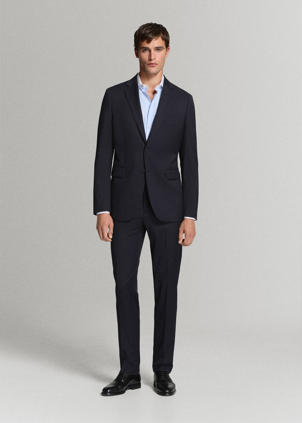 Turin suit trousers, 100% virgin wool, slim fit — Navy