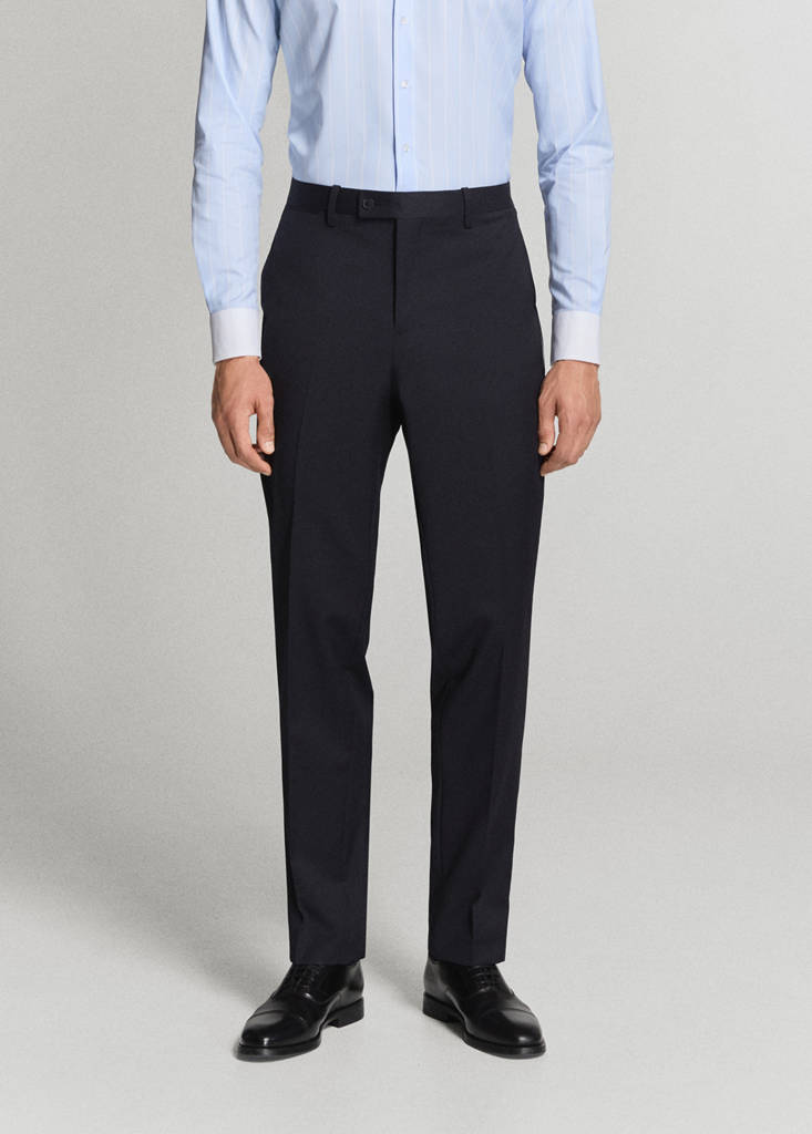 Turin 100% wool suit trousers — Navy