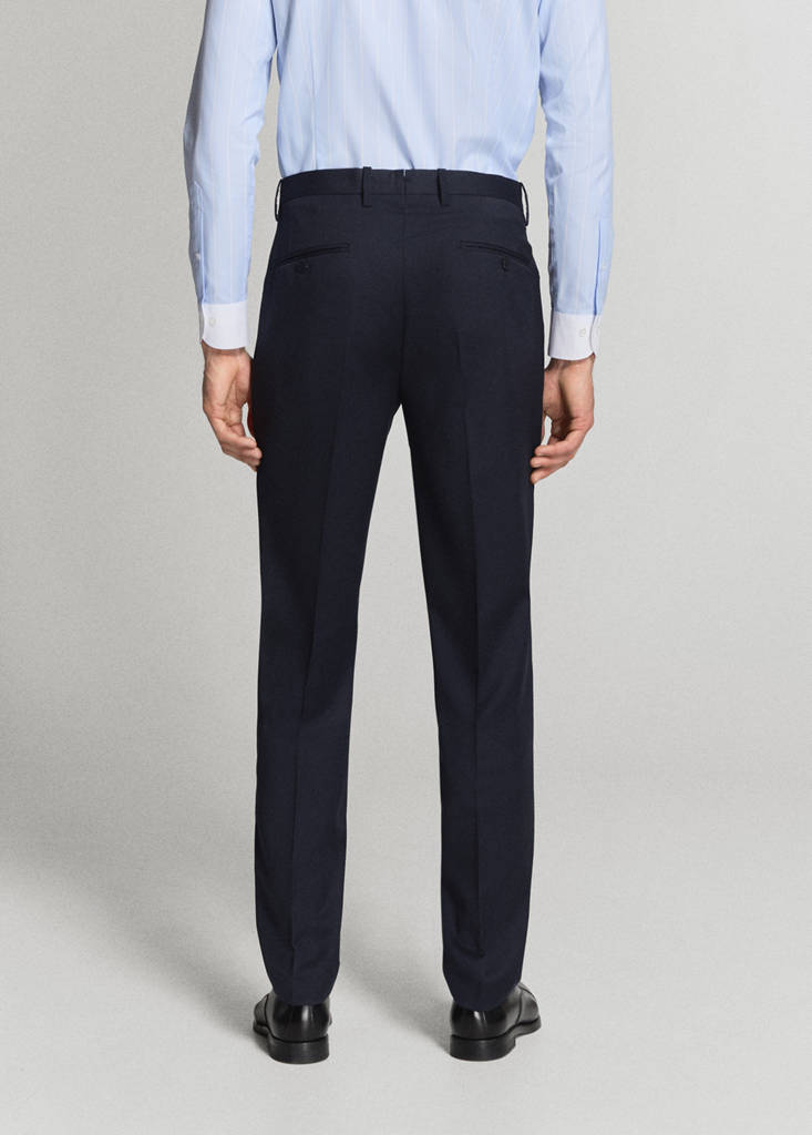 Turin 100% wool suit trousers — Navy