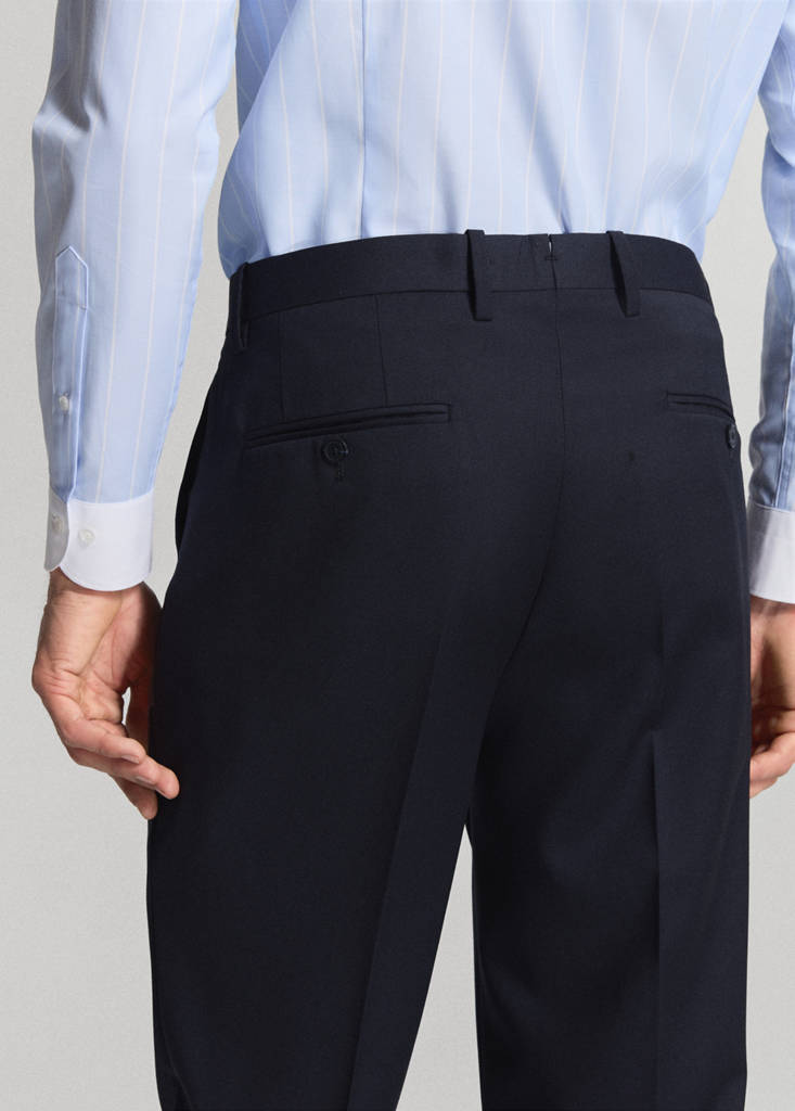 Turin 100% wool suit trousers — Navy