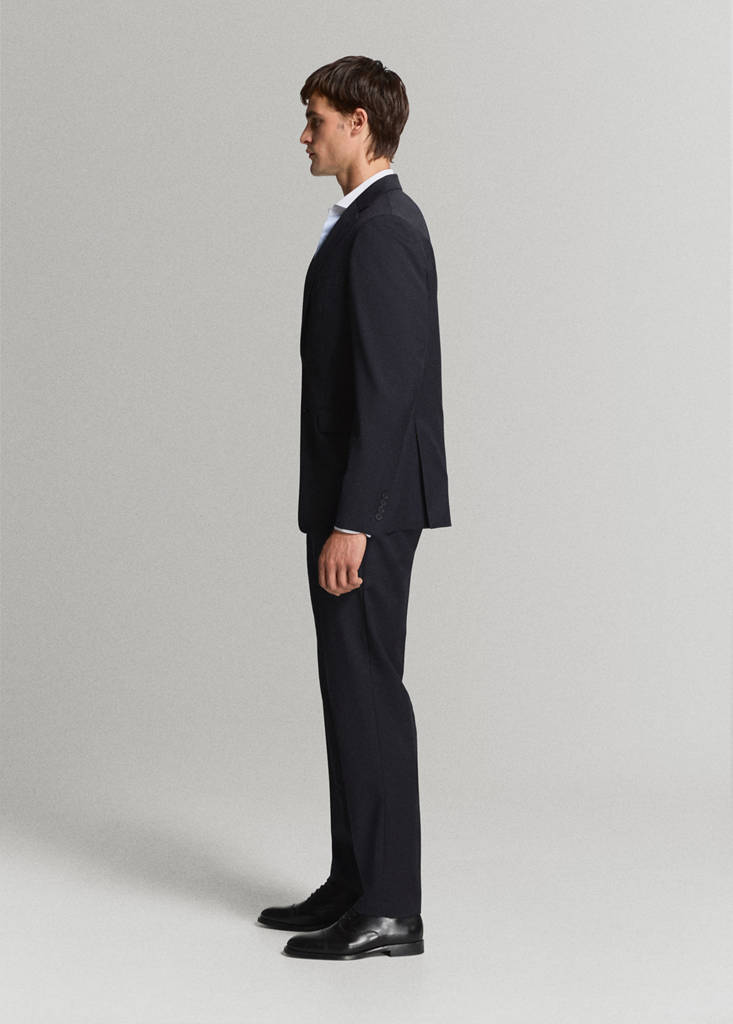 Turin 100% wool suit trousers — Navy