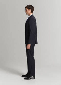 Turin suit trousers, 100% virgin wool, slim fit — Navy 5