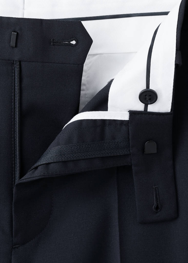 Turin 100% wool suit trousers — Navy