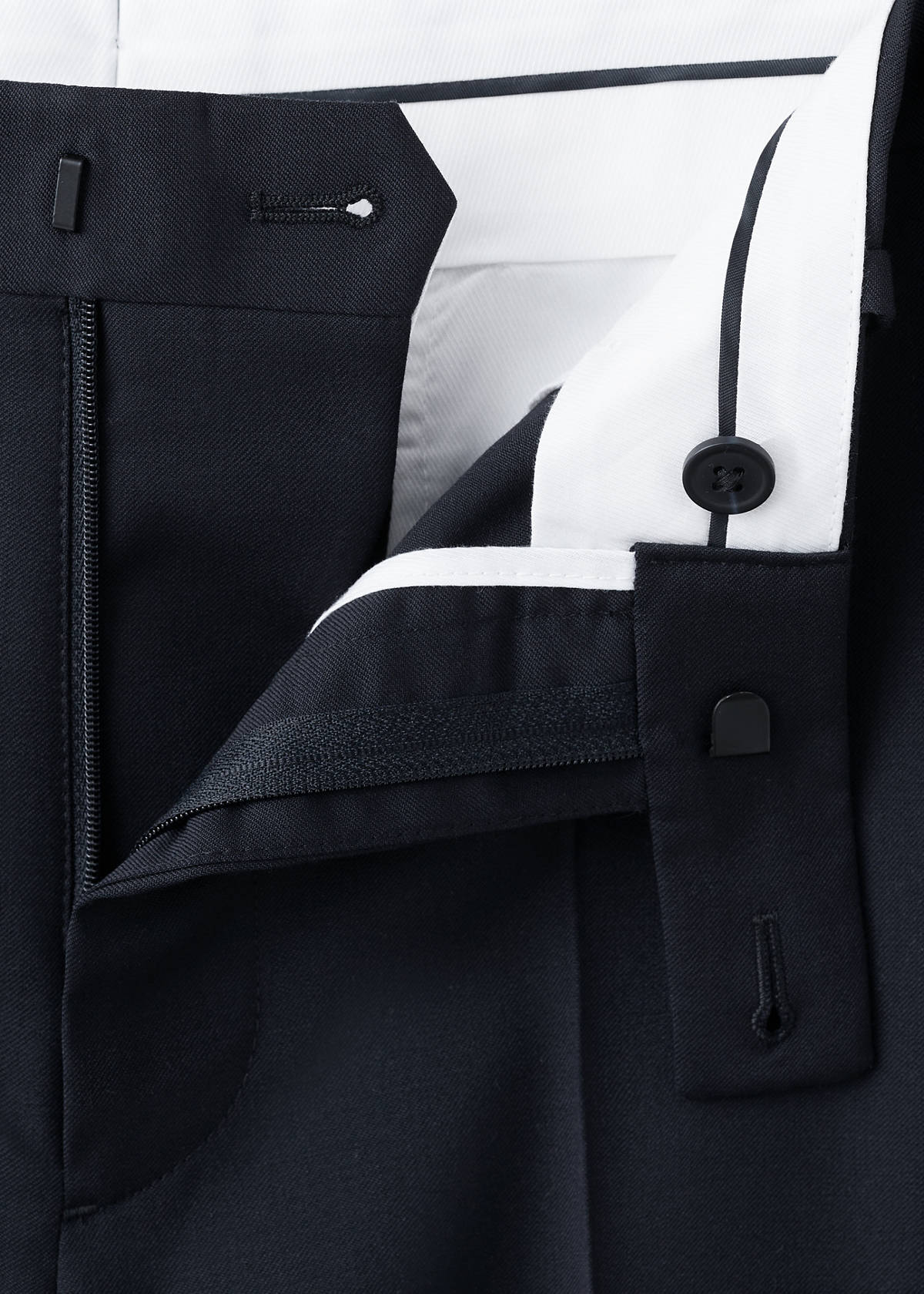 Turin suit trousers, 100% virgin wool, slim fit — Navy