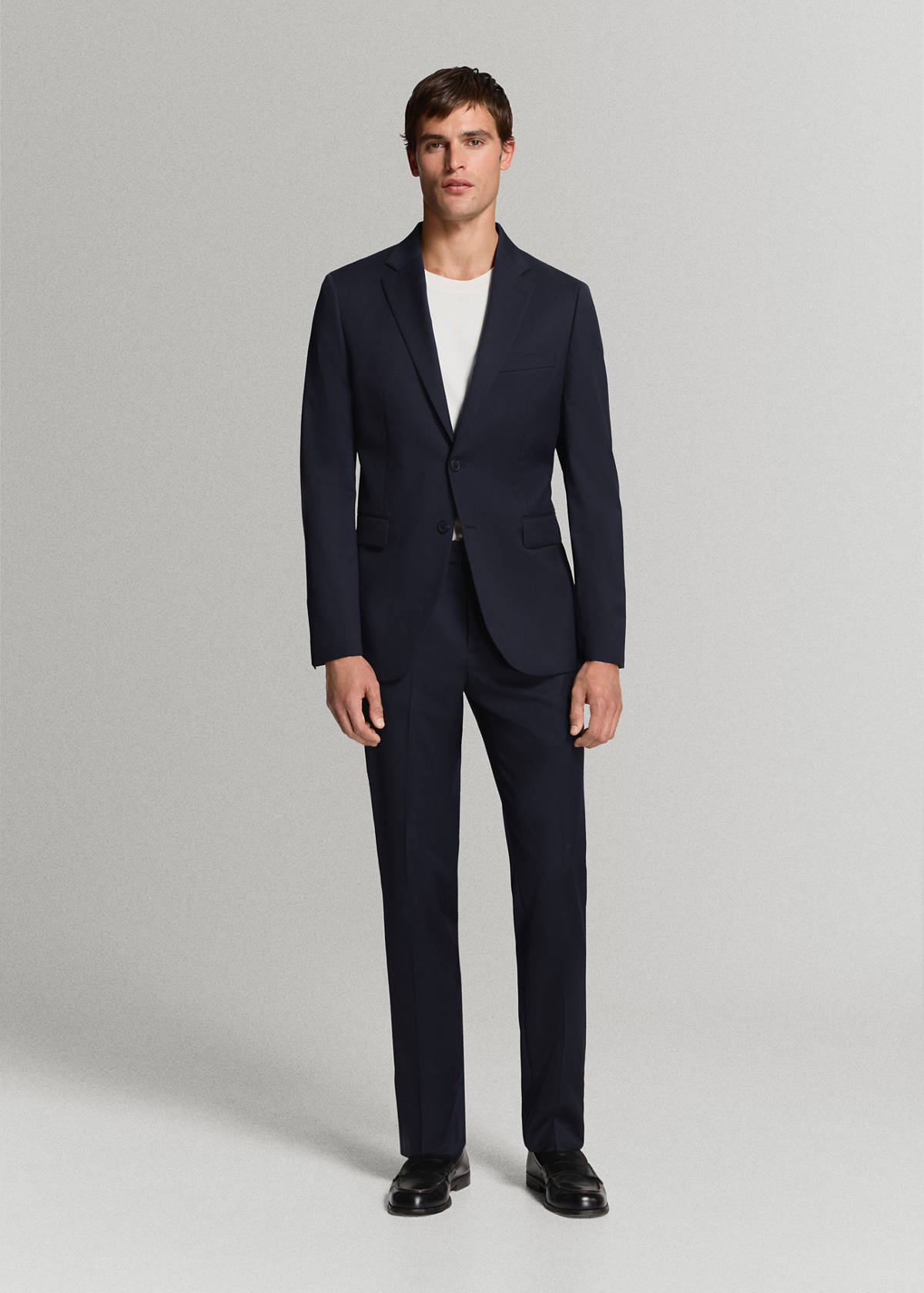 Turin suit trousers, 100% virgin wool, slim fit — Navy