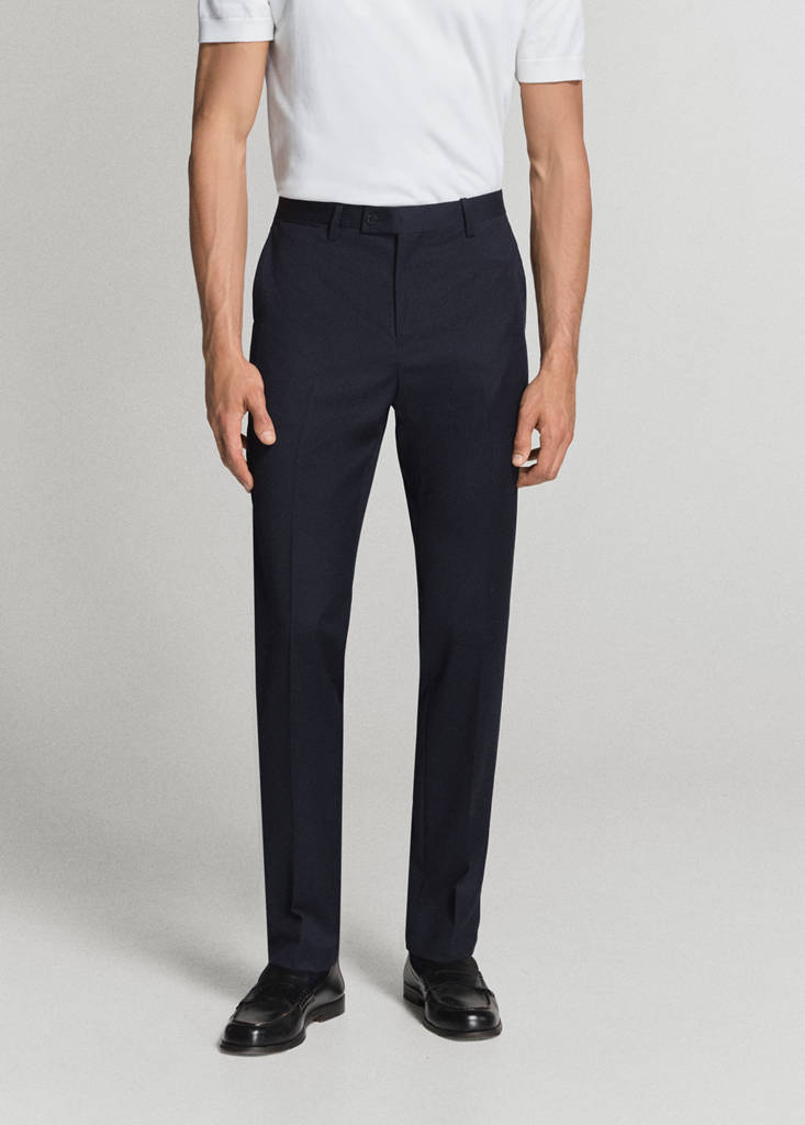 Turin 100% wool suit trousers — Navy