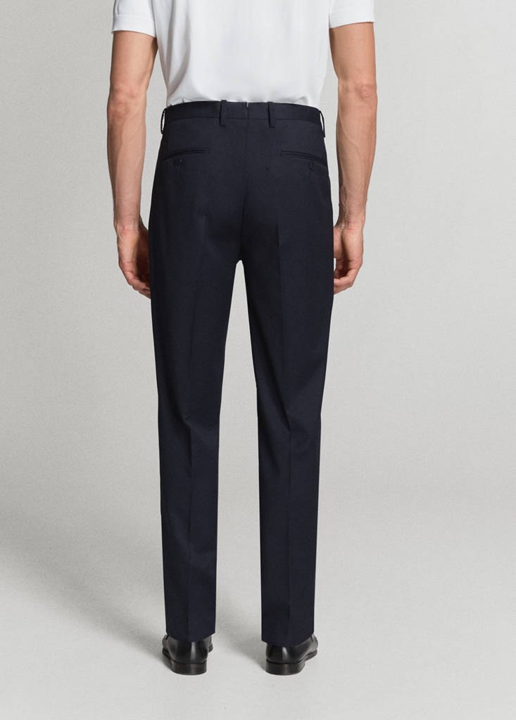 Turin 100% wool suit trousers — Navy