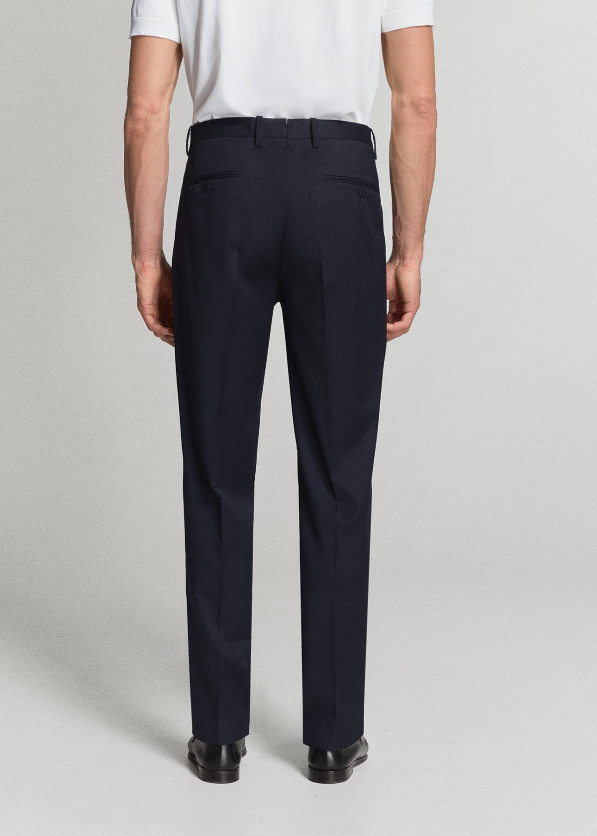 Turin suit trousers, 100% virgin wool, slim fit — Navy