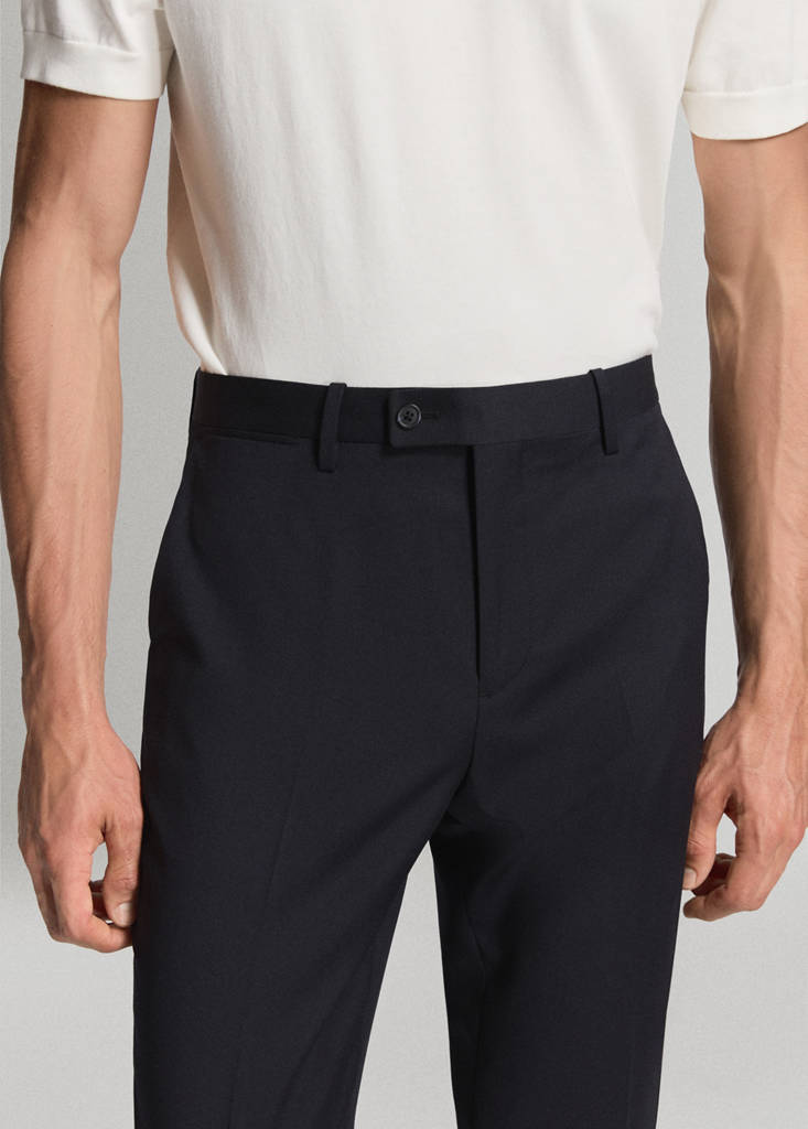 Turin 100% wool suit trousers — Navy