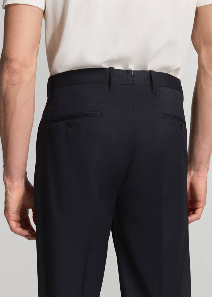Turin 100% wool suit trousers — Navy