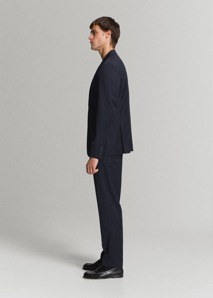 Turin 100% wool suit trousers — Navy