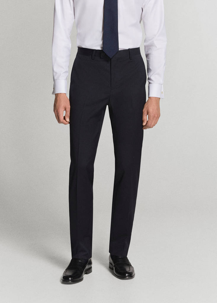 Turin 100% wool suit trousers — Navy