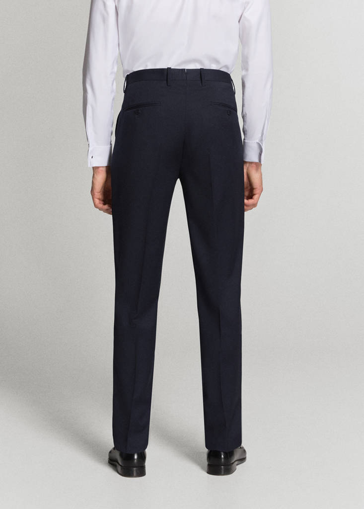 Turin 100% wool suit trousers — Navy