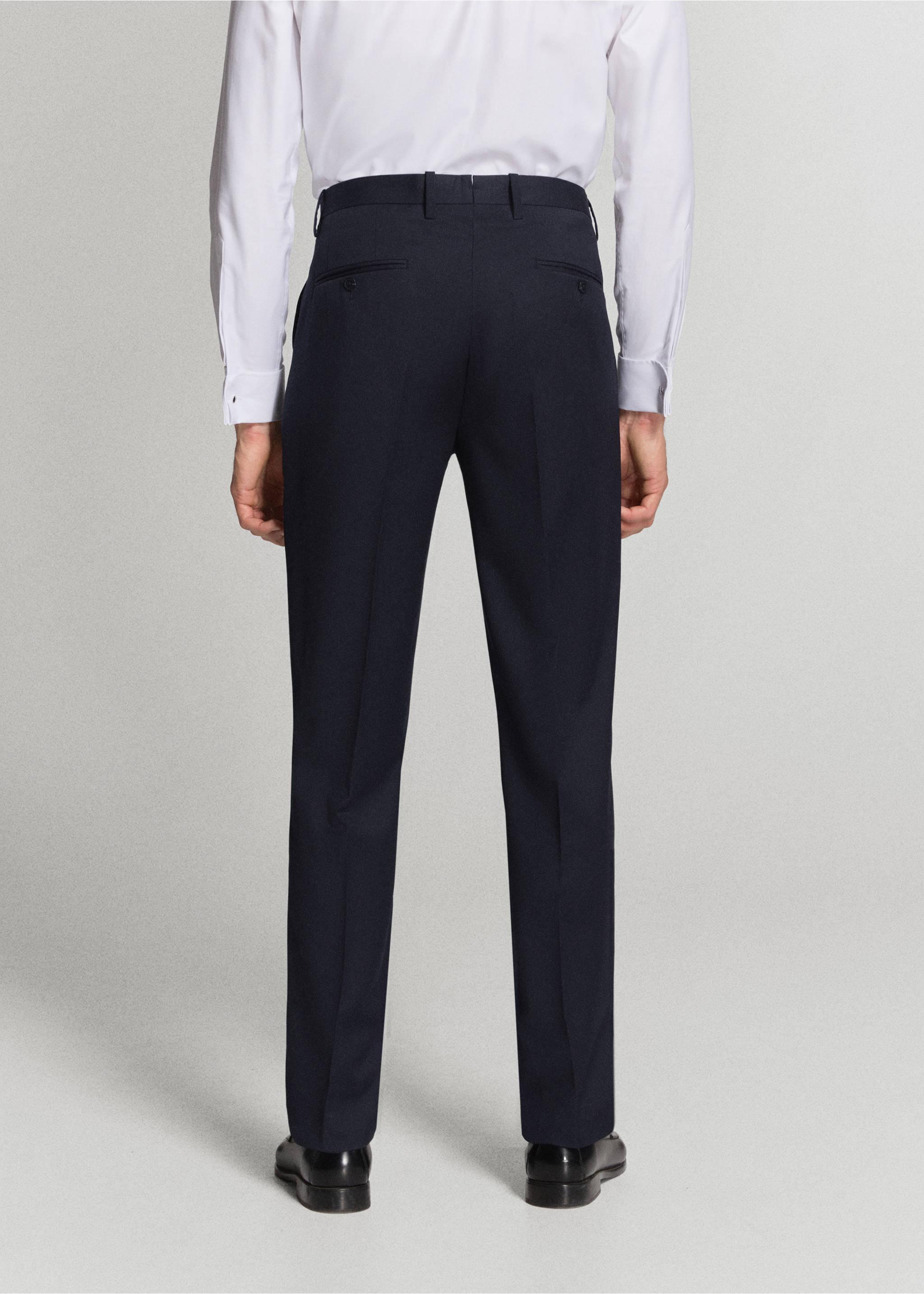 Pantalon costume Turín 100 % laine - Verso de l’article, Bleu marine. Ref: 37061416-02.