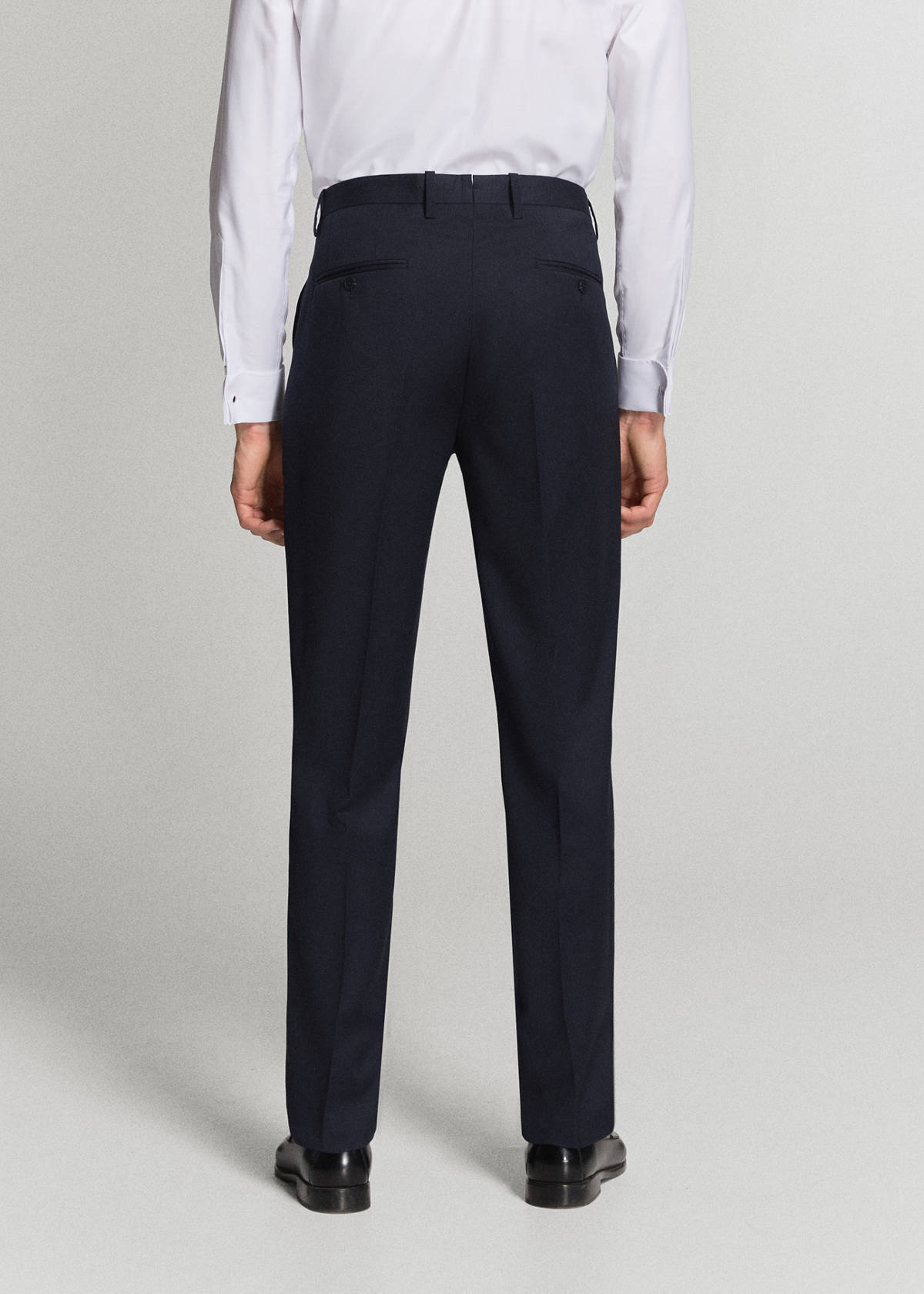 Turin suit trousers, 100% virgin wool, slim fit — Navy