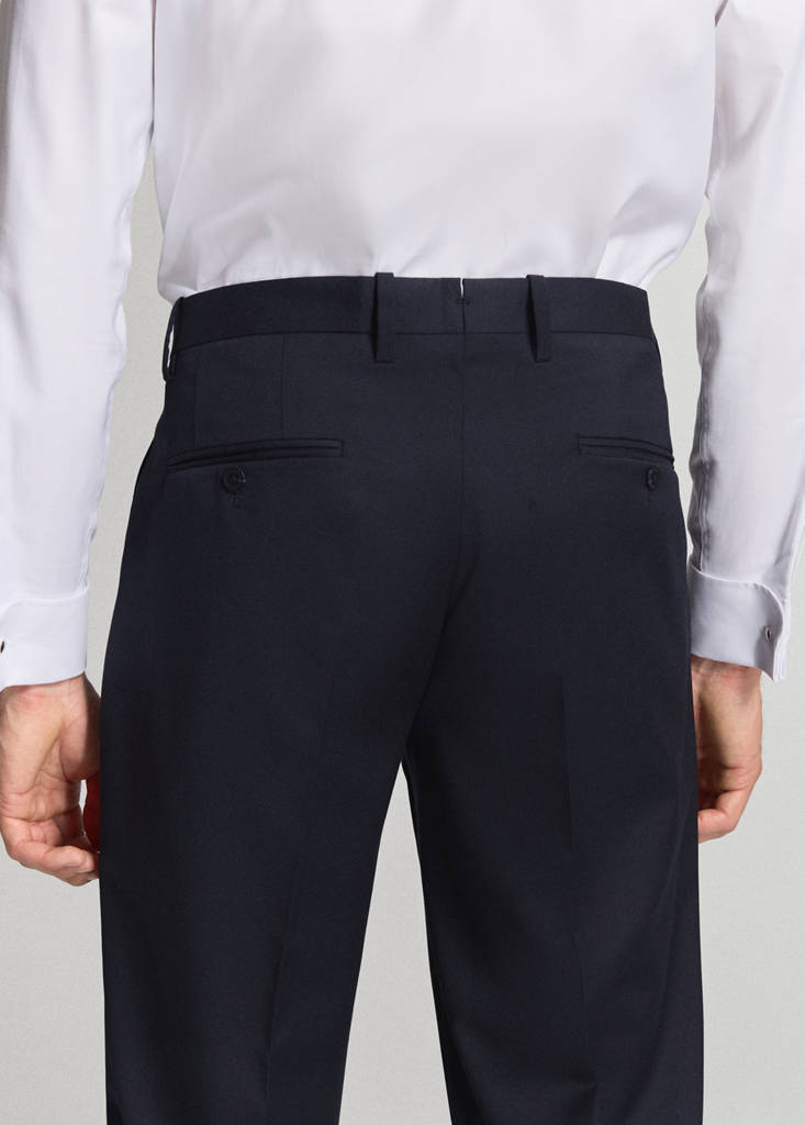 Turin 100% wool suit trousers — Navy
