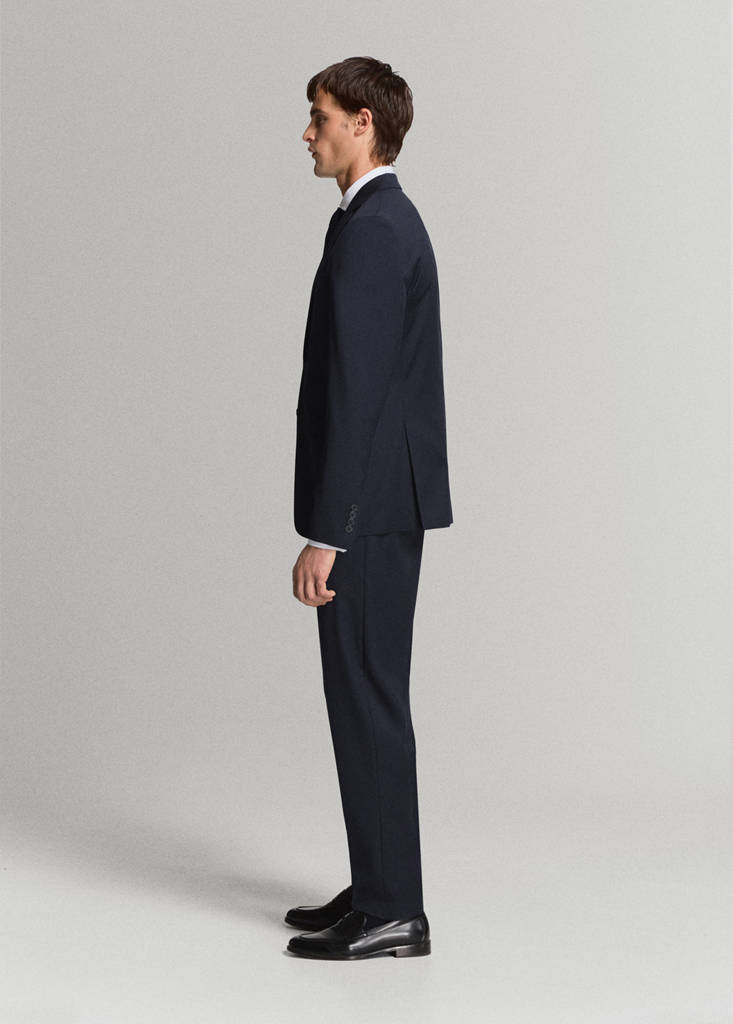 Turin 100% wool suit trousers — Navy