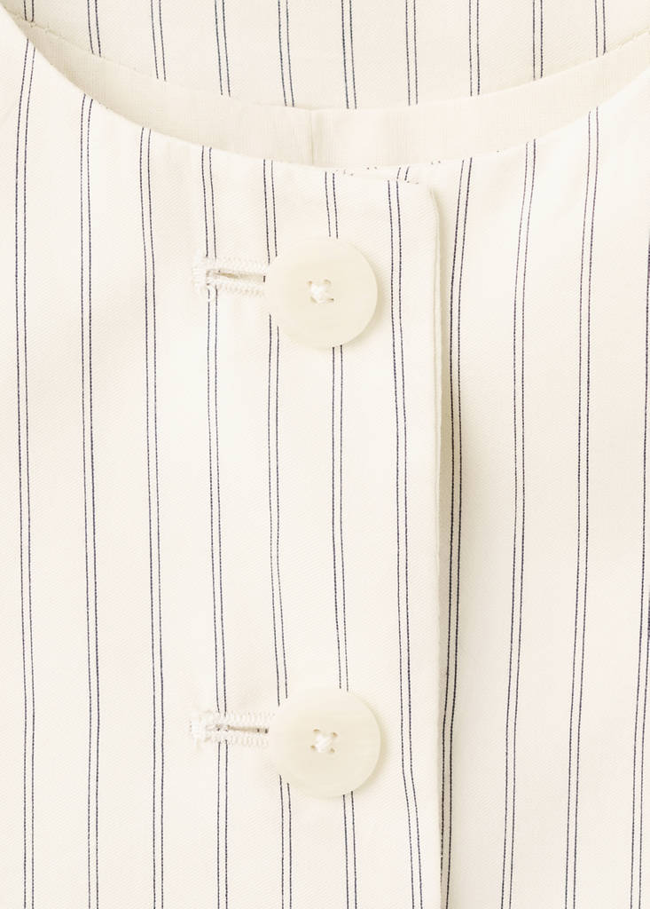 Pinstripe open-back gilet — Vanilla