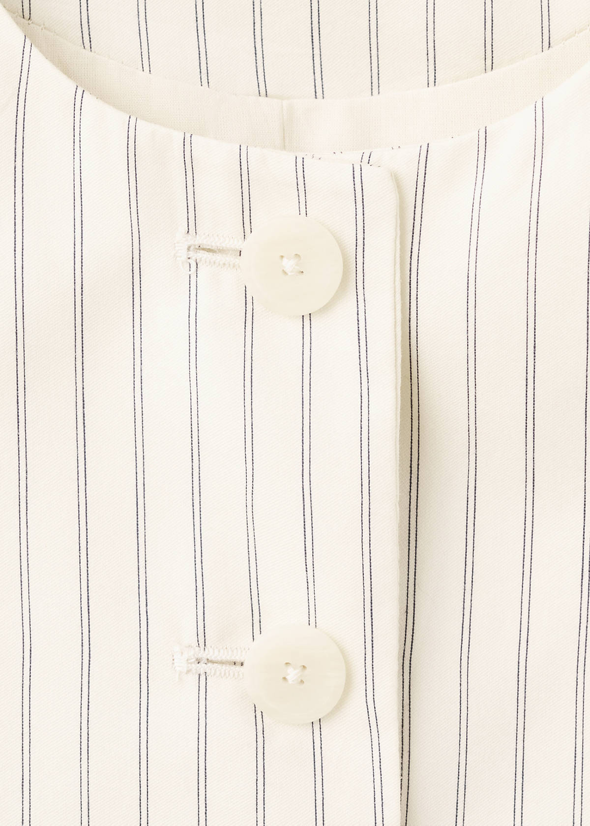 Pinstripe open-back gilet — Vanilla