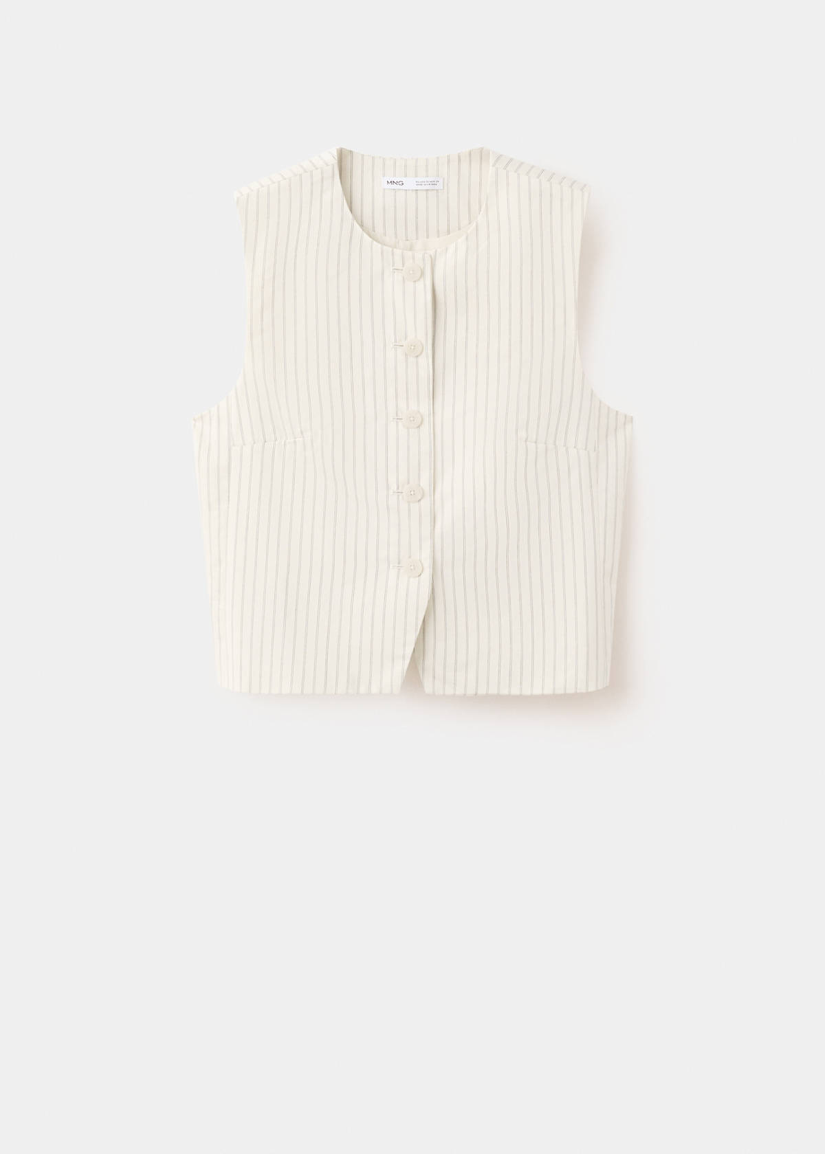 Pinstripe open-back gilet — Vanilla