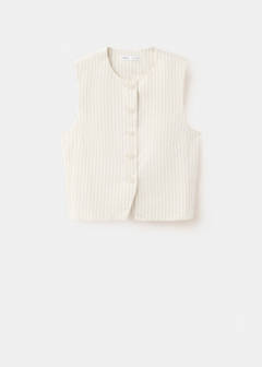 Pinstripe open-back gilet — Vanilla 6