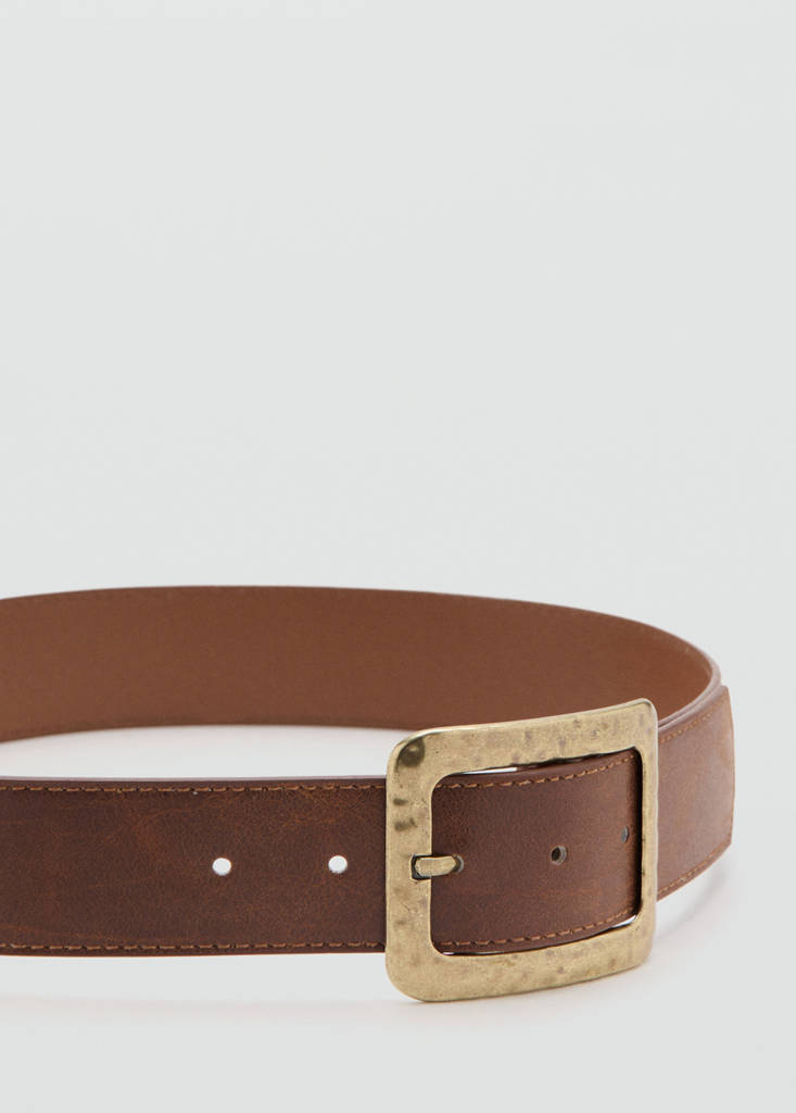 Square buckle belt — Brown