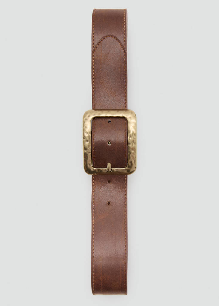 Square buckle belt — Brown