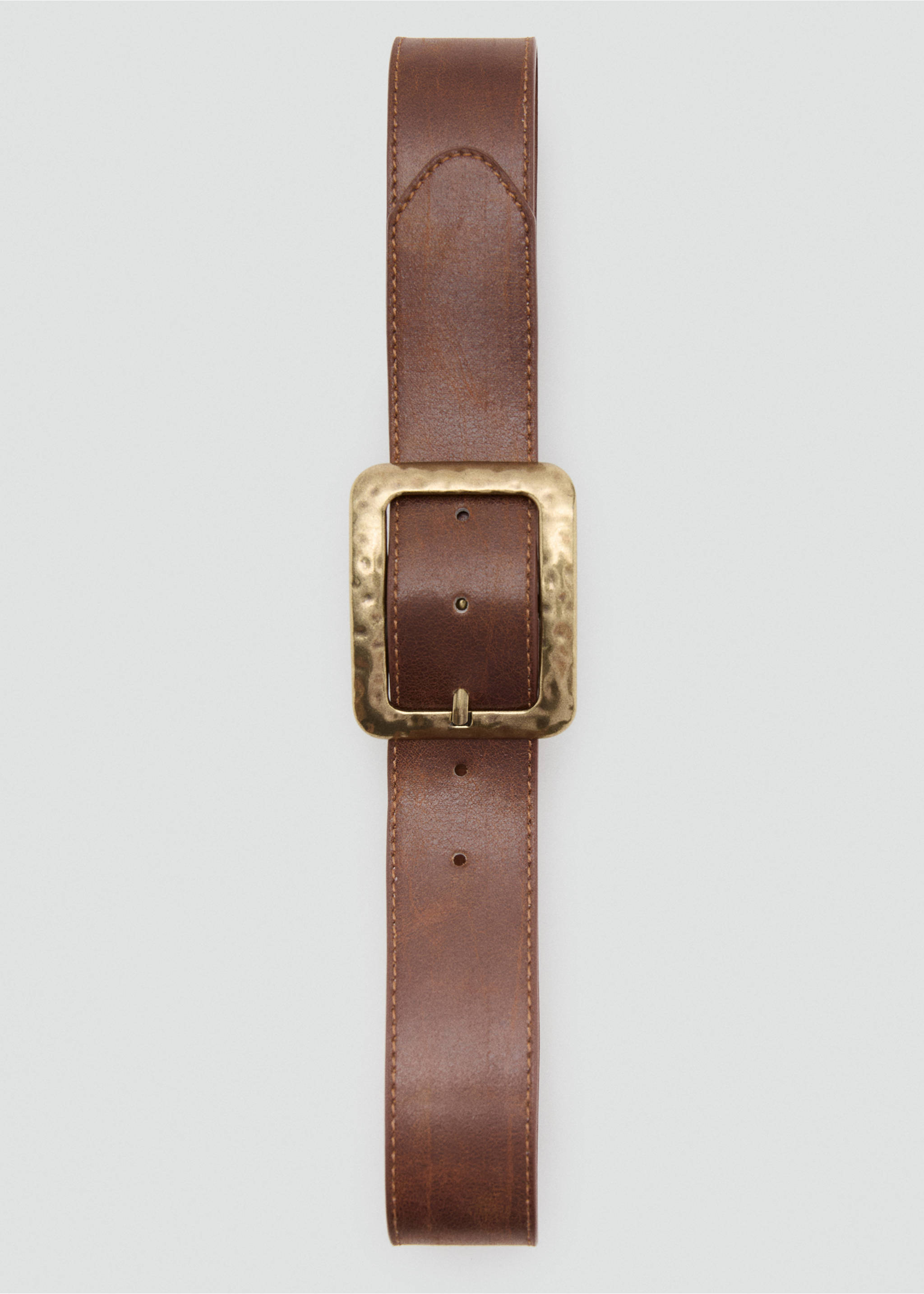 Square buckle belt - Details of the article 2, Brown. Ref: 37061418-00.
