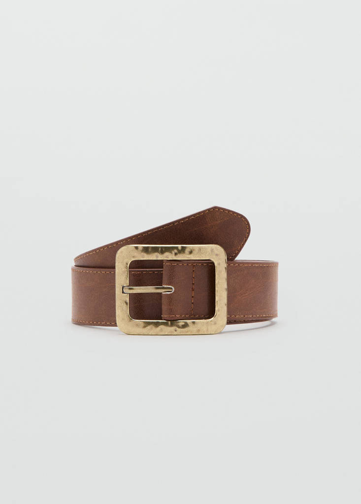 Square buckle belt — Brown
