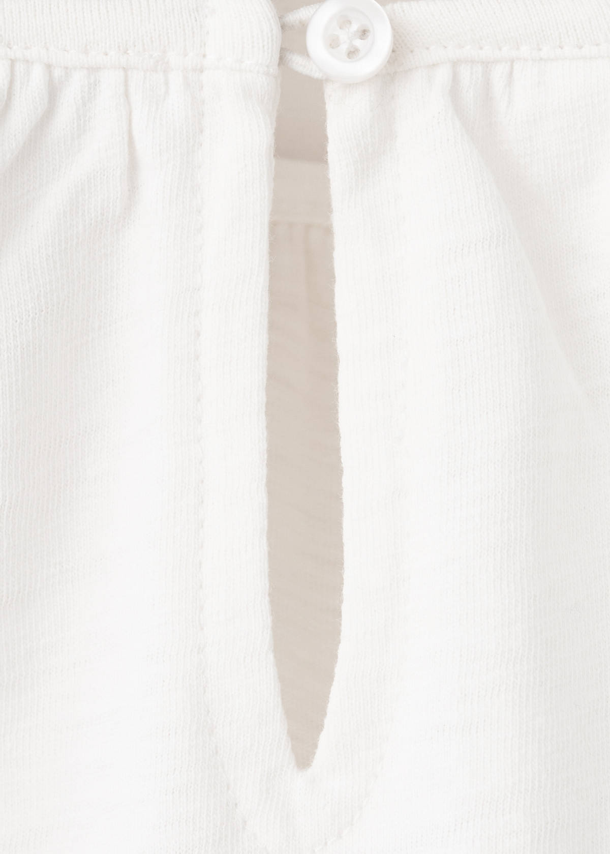 Cotton T-shirt with embroidered flowers — Off White