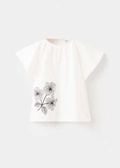 Cotton T-shirt with embroidered flowers — Off White 3